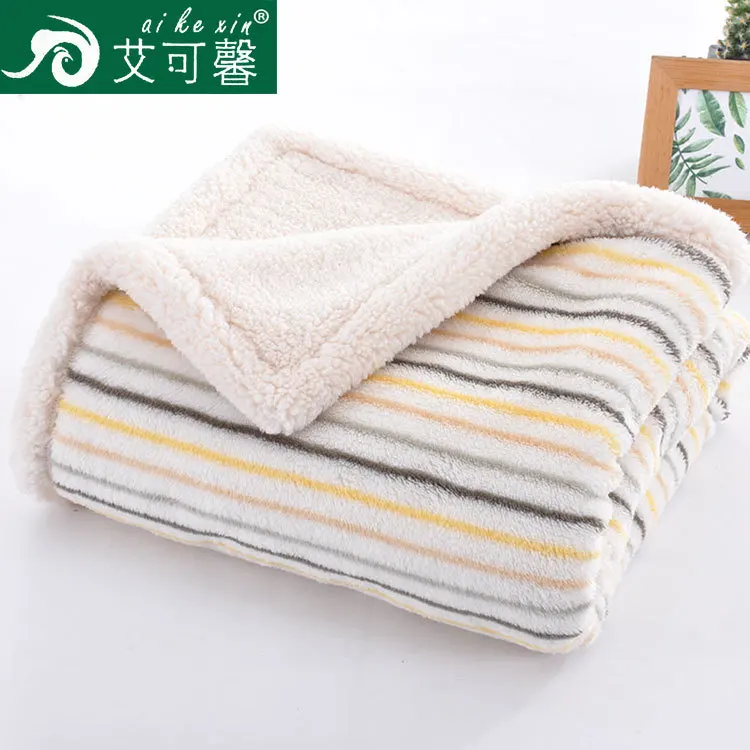 Do ke xin Thick Shu Velveteen Blanket Double Layer Printed Berber Fleece Blanket Warm Comfortable Winter Blanket