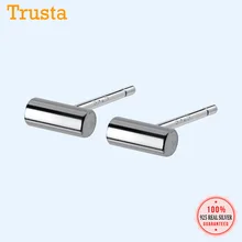 Trustdavis Аутентичные 925 пробы серебряные милые маленькие круглые серьги-гвоздики для женщин модные ювелирные изделия из стерлингового серебра DA438