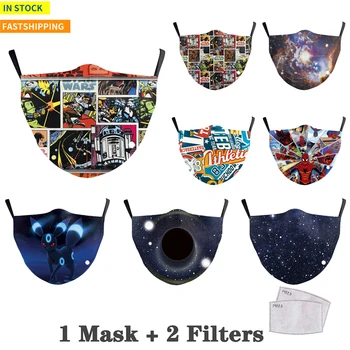 

Adults Breathable Windproof Super Hero Cartoon Dust-proof Masks Washable Reusable Unisex Proof Flu Mouth Blackpink Mask