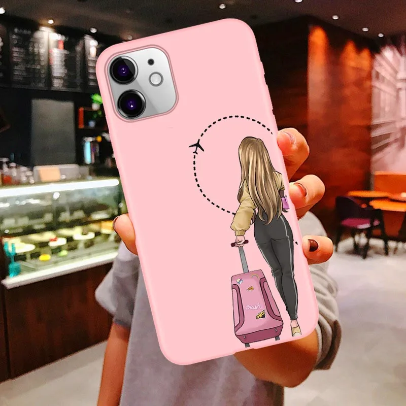 Luxury Cute Soft Case For iPhone 6 6S 7 8 Plus X XS Max XR Candy silicone Pink For iPhone 11 Pro Max Cartoon Phone Cover