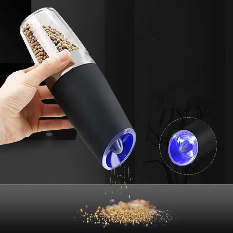 

LED Light Salt Pepper Grinding Bottle Automatic Electric Pepper Grinder Ceramic Kitchen Seasoning Grind Tools Salt Mills