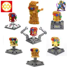 Одиночные Супергерои Мстители 4 Infinity Gauntlet с 36 мощными камнями перчатки Таноса видения строительные блоки для детей подарок игрушки