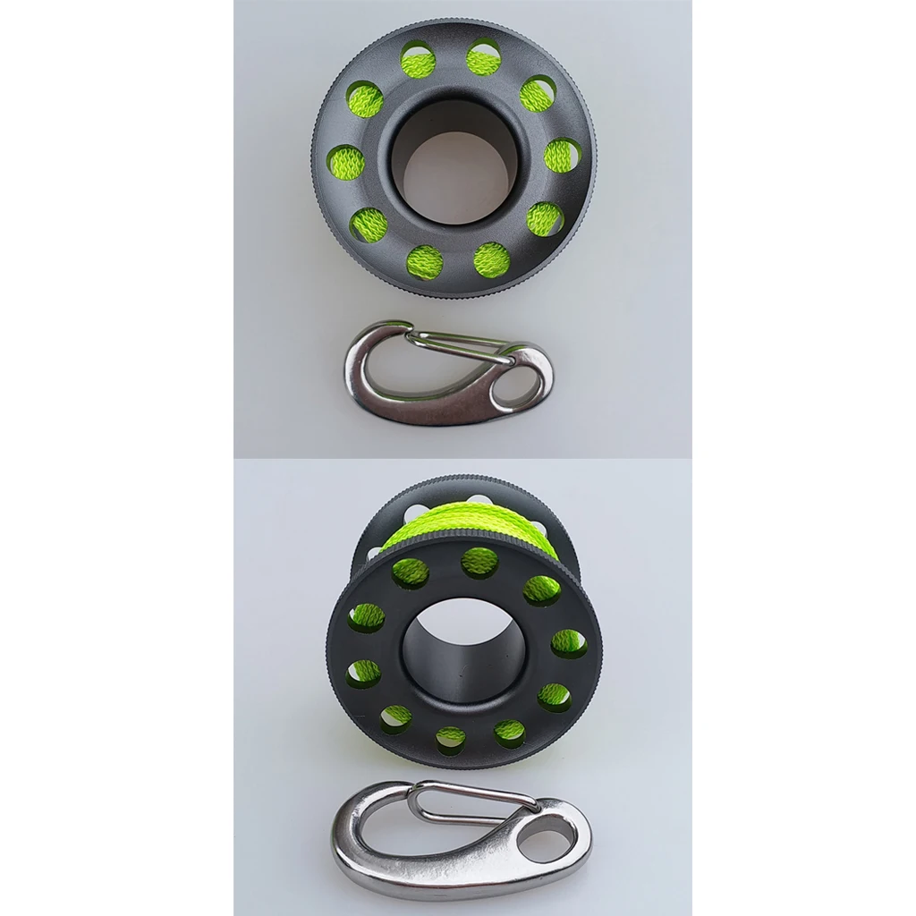 2 Scuba Reel With Egg Quick Link& Snap For Underwater Diving Water Sport Diving Guide Finger Spool 