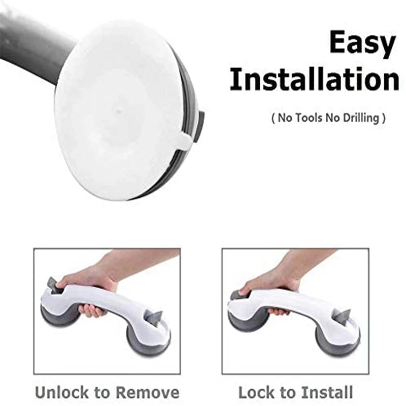 

1/2Pcs Safety Helping Handle Anti Slip Support Toilet Bathroom Safe Grab Bar Handle Vacuum Sucker Suction Cup Handrail