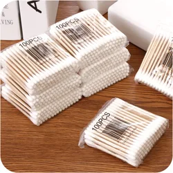 30-100pc Disposable Cotton Swabs,double-headed Cotton Brushes, Kapok Swabs,ear Cleaning Sticks,beauty Remover Tool Makeup Tools