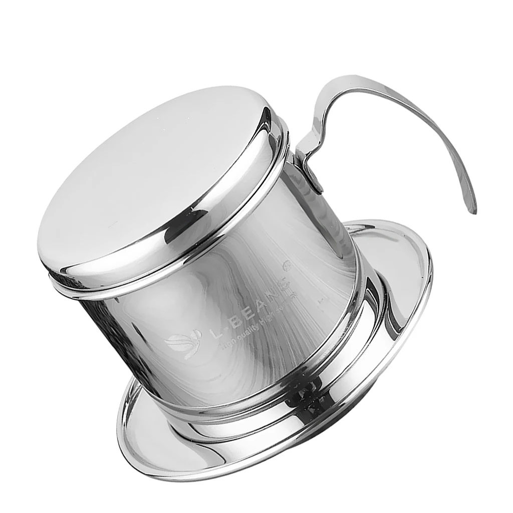 Stainless Steel Portable Coffee Pot Vietnam Style Drip Filter (Silver)