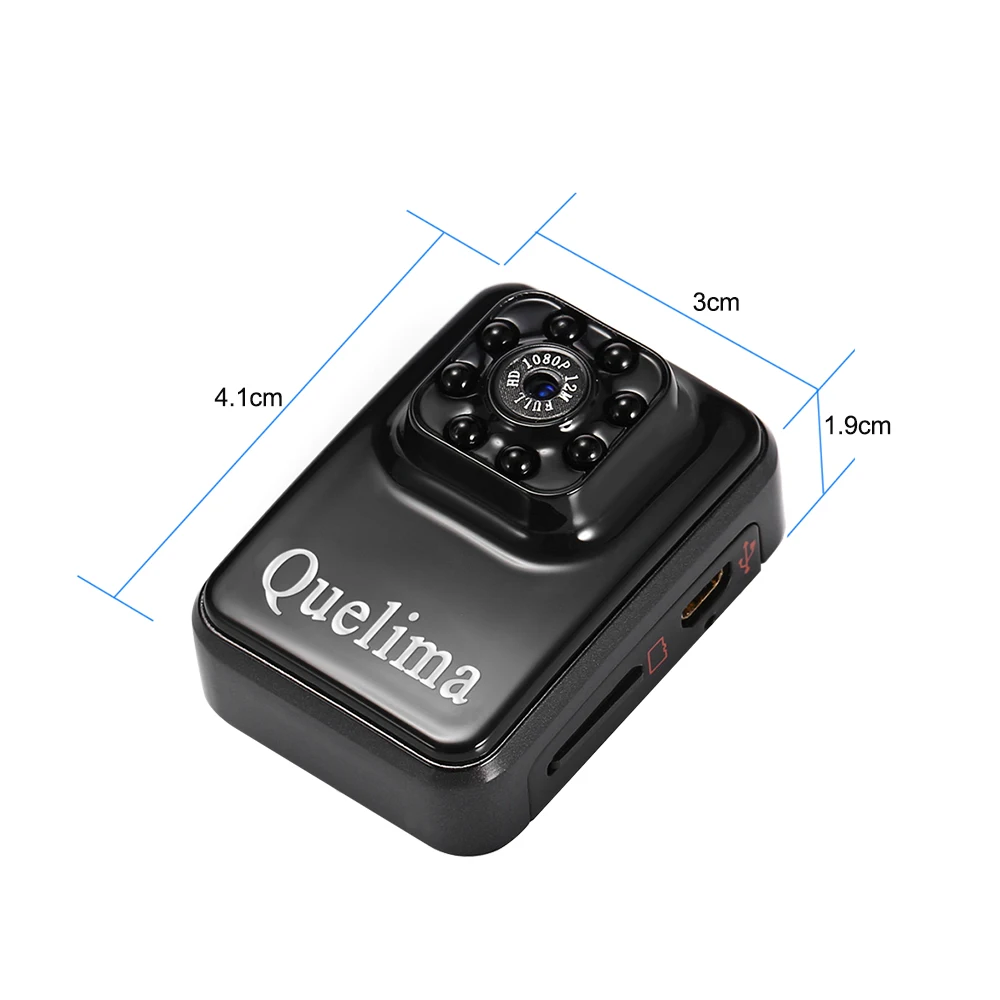 Quelima R3 8 светодиодов ночного видения мини DV камера HD 1080P видео регистратор обнаружения движения