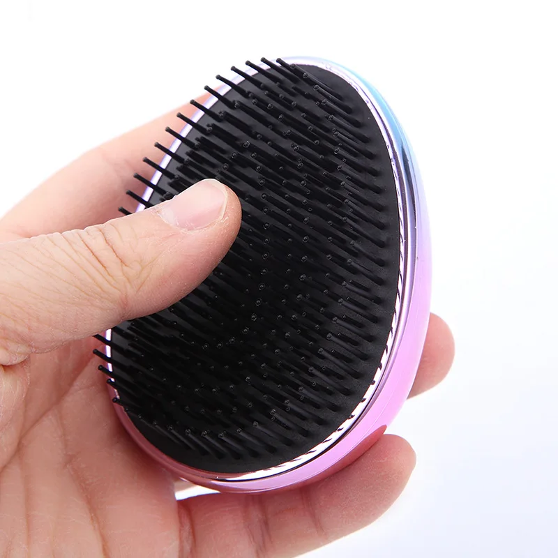 1PC Portable Mini Ion Vibration Hair Brush Comb Manual Ionic Hairbrush Head Massager For Styling Anti-static Massage Hair Comb
