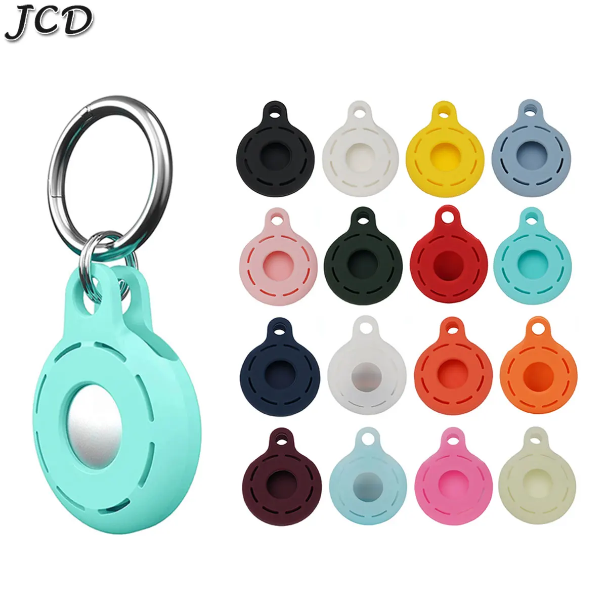 

JCD Protective Case For Airtag Cover Original Liquid Silicone Hangable Keychain Locator Tracker Case For Apple airtags Sleeve