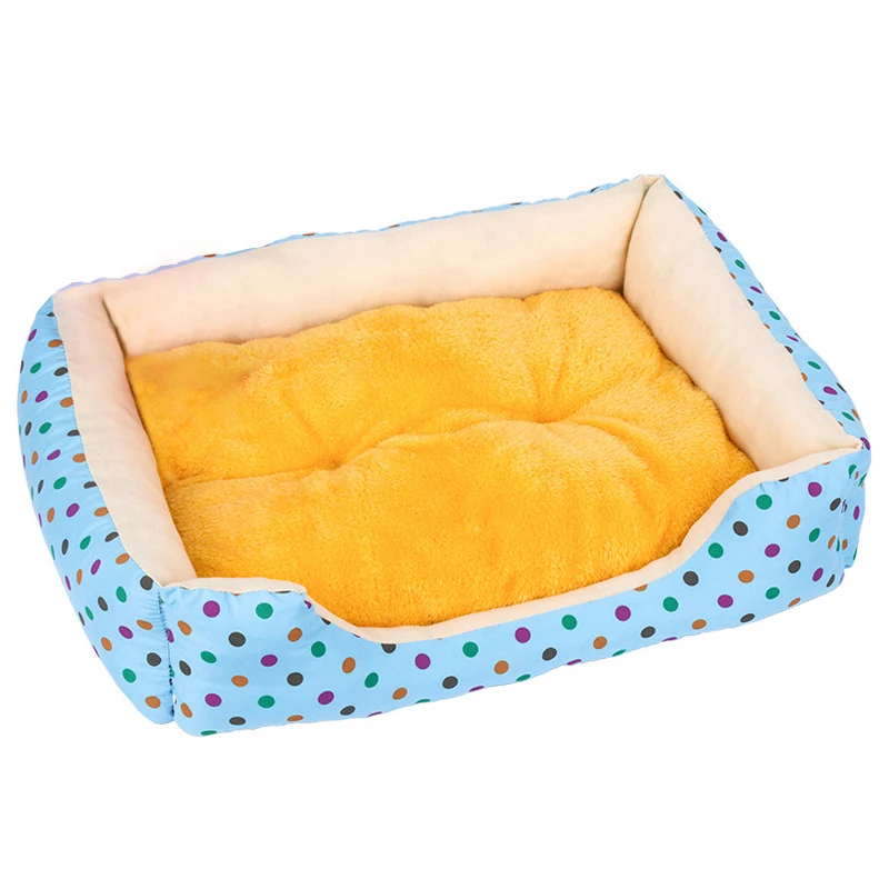 Гнездо для маленьких и средних собак, зимний теплый плюшевый домик для кровати, водонепроницаемый тканевый коврик для кровати собаки, мягкие собачьи товары для щенков питомцев - Цвет: Sky Blue