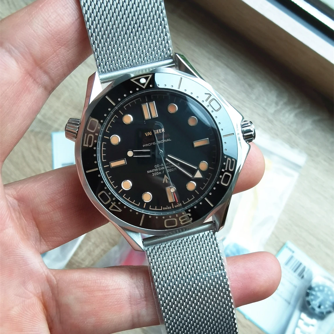 TOP AAA quality OMG-007 James Bond 1:1 watch Full stainless steel automatic mechanical clock Men's Ceramic bezel Wrist watches afbeelding