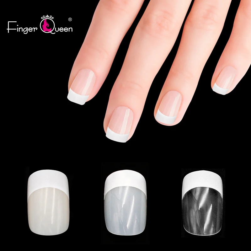 Fingerqueen 480pcs Fake Nails Long Ballerina Full Half French Acrylic Nail Tips Square Head False | Красота и здоровье