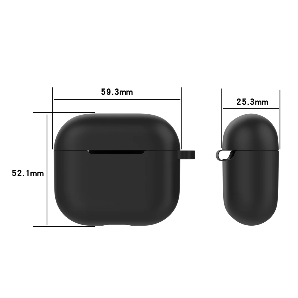 Earphone Cover for Apple AirPods 3 Bluetooth-Compatible Protective Case Protector with Hook Anti-Dust Silicone Shell Accessories