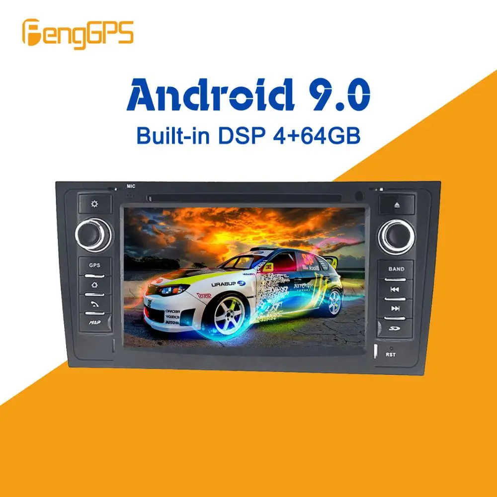

Android 9.0 4+64GB px5 Built-in DSP Car multimedia DVD Player GPS Radio For AUDI A6 4B C5 1997-2005 GPS Navigation stereo Video