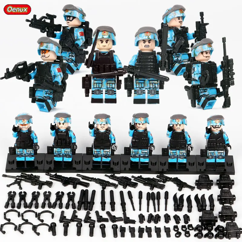 

Oenux New Mini Navy Army Soldiers Figures Military Building Block Modern Special Force Army Block Brick Compatible With Legoings