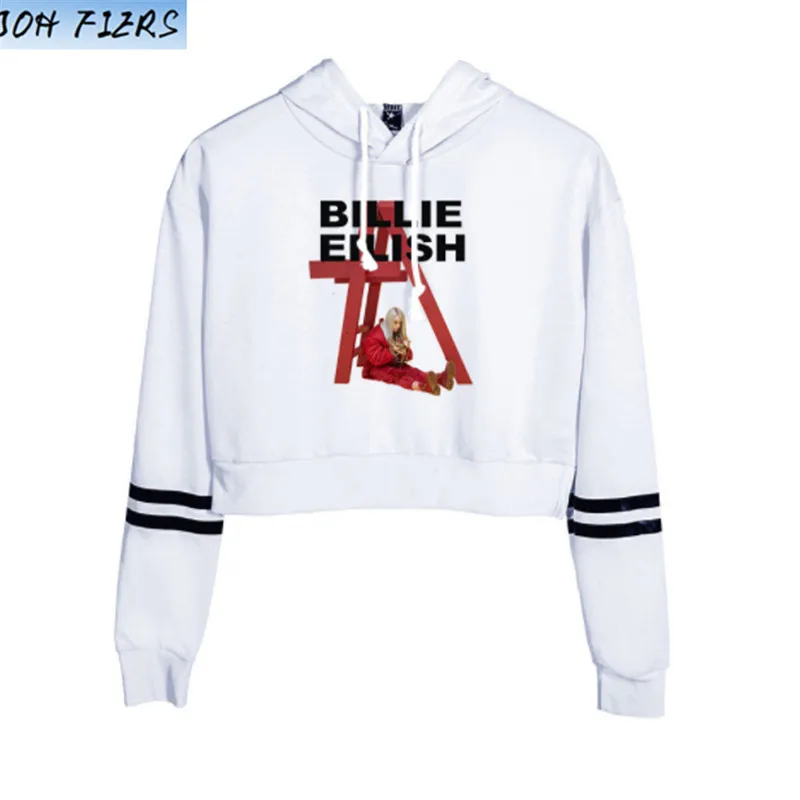 Billie Eilish Sweatshirts Street Fashion Hoodies Women Sexy Coat Autumn High Quality Crop Pullovers Billie Eilish Girl's Hoodies