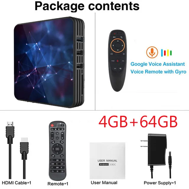 A95X Z3 6K Android 9,0 tv BOX Allwinner H6 4 Гб ОЗУ 64 Гб ПЗУ USB 3,0 медиа-проигрыватель Google Smart tv Box A95XZ3 телеприставка - Цвет: 4GB 64GB G10G