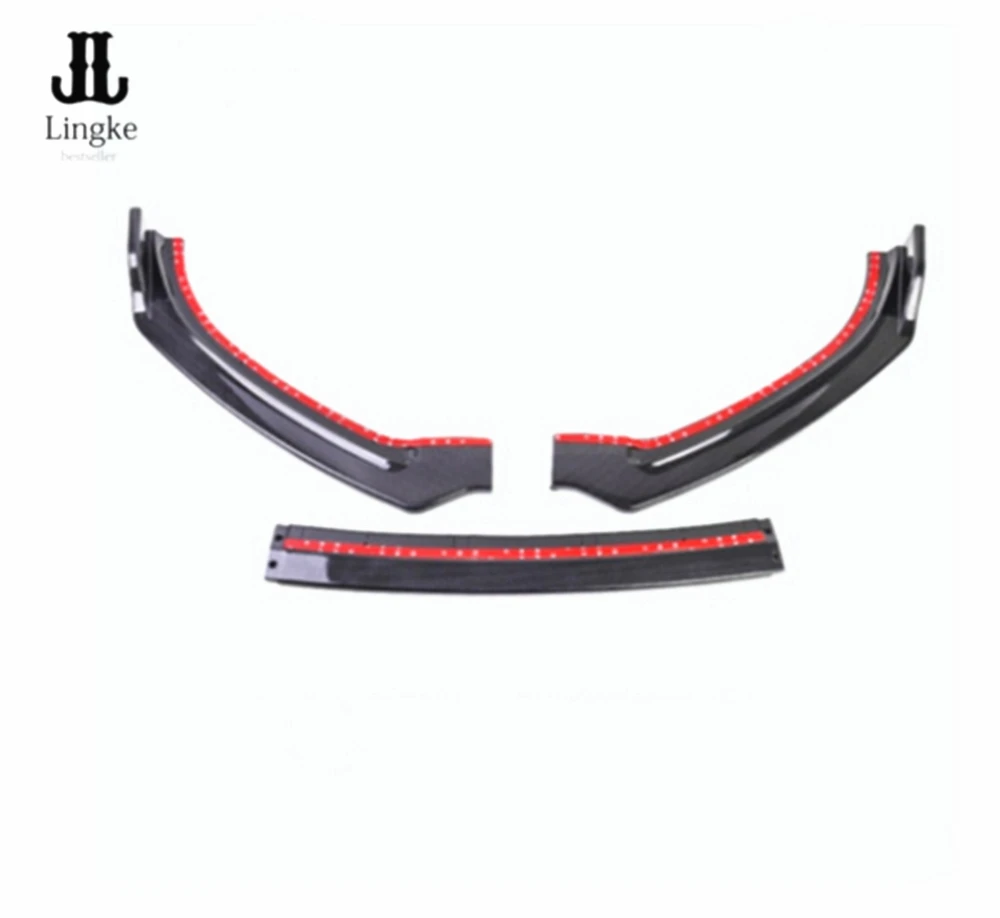 Черный/углеродного волокна передний бампер подбородок спойлер защита для Audi A6 C7