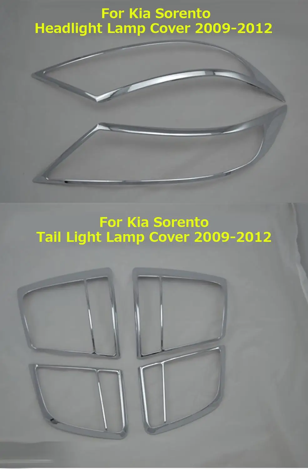 Для Kia Sorento 2009-2012 внешняя ABS Хромированная задняя крышка планки фары крышка лампа для фары заднего света рамки протектор автомобиля Стайлинг