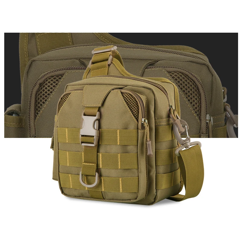 Sac à Bandoulière Tactique Molle – Nylon, Multicolore, Homme, Multifonction