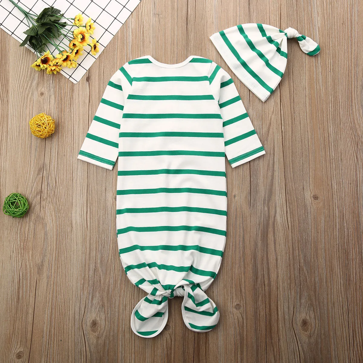 0-6M Newborn Infant Kids Boys Girls Sleeping Bags Hats Xmas Christmas Clothes Blanket 2pcs