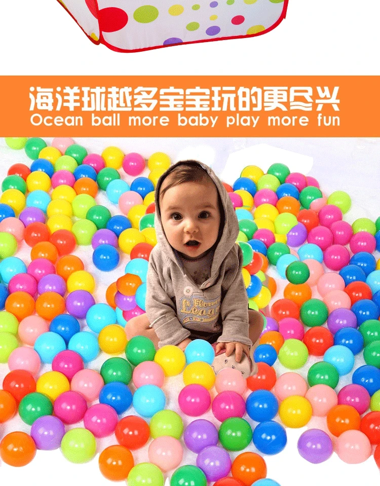 Children Indoors And Outdoors Folding Game House Blue with Dots Three-in-One Tent Shooting Ball Pool 0-3 Baby Toy