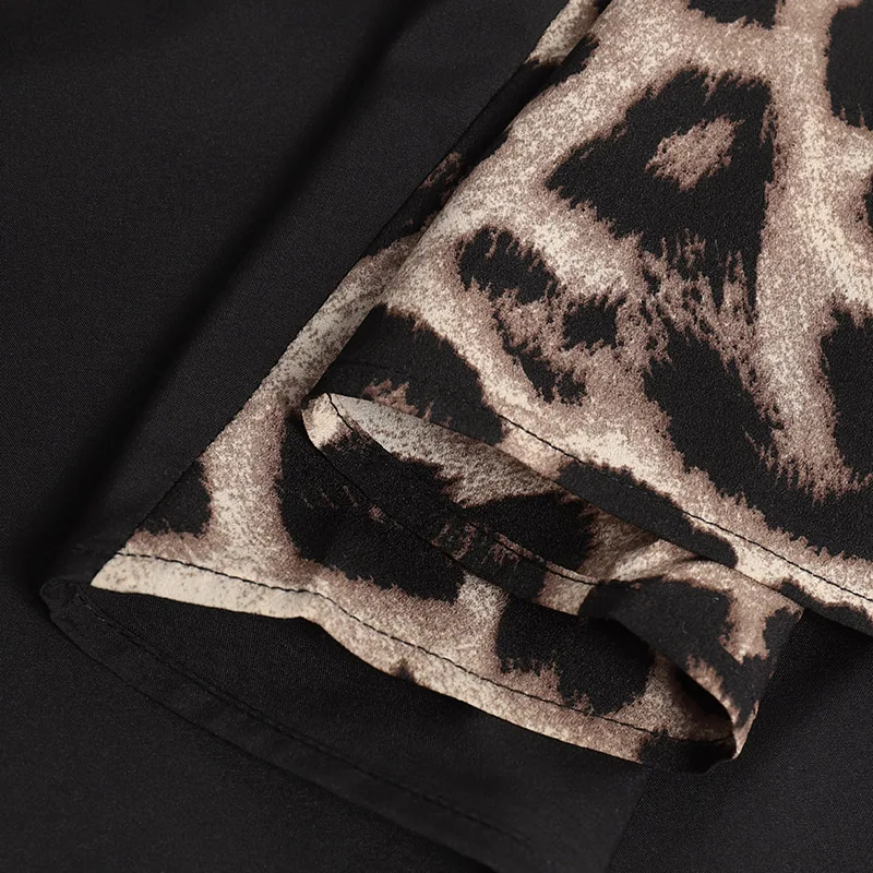 Celmia Dress Fashion Kaftan Patchwork Leopard Maxi Long Dress Women Vintage Dress Long Sleeve Casual Loose Vestidos Party Robe