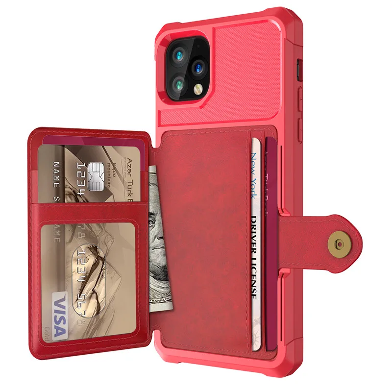 Премиальный кожаный чехол-книжка чехол для iPhone 11/XI XS Max XR 6 7 8 Plus TPU противоударный чехол для телефона Беспроводная зарядка автомобильный Магнитный чехол - Цвет: Red