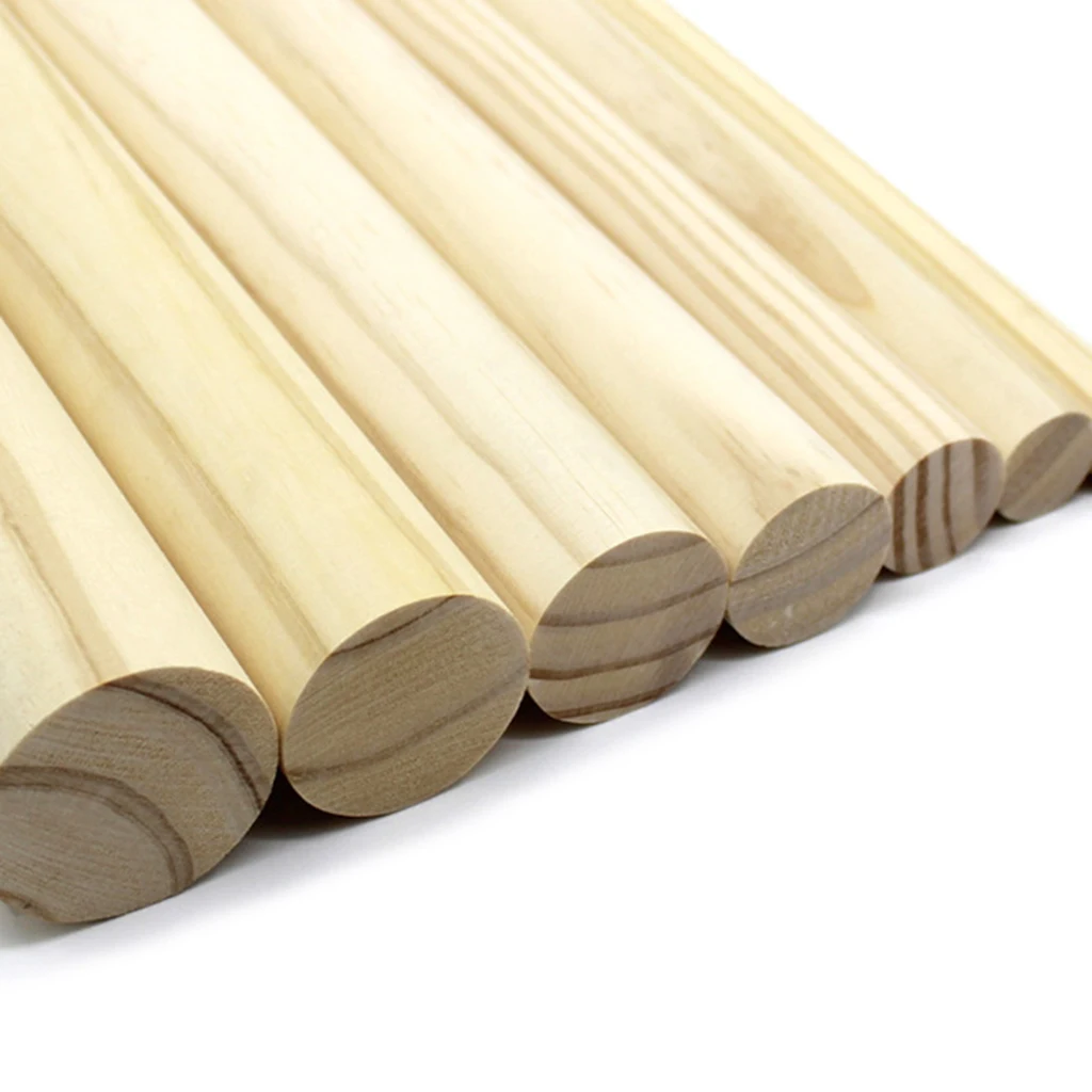 5 pcs Wooden Sticks DIY Wooden Crafts Sticks Pole Pine Wood Rod Wooden Architecture Model Material Supplies Stick