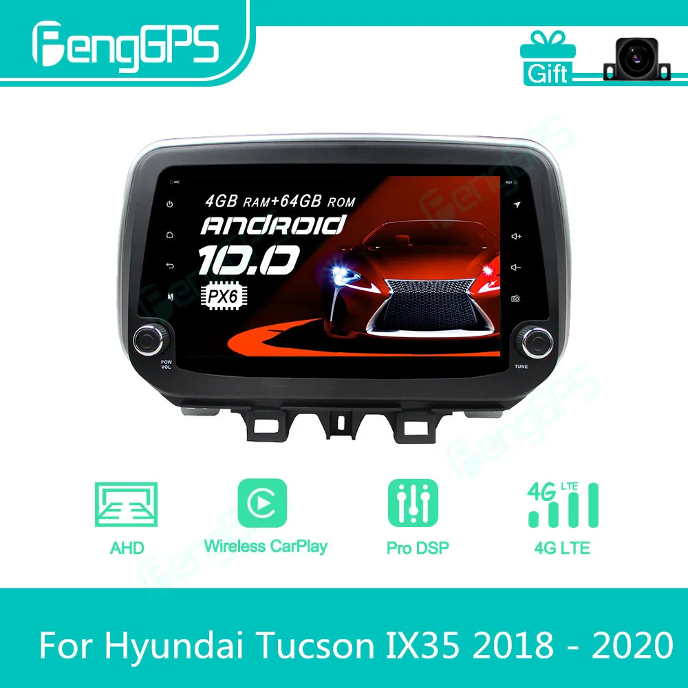 Per Hyundai Tucson Ix35 2018 - 2020 Android Autoradio Stereo Lettore Multimediale 2 Din Autoradio Navigazione Gps Schermo Unità Px6