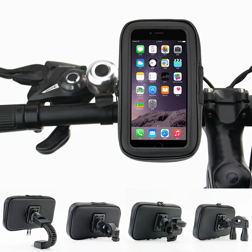

Waterproof Motorcycle Phone Holder Bracket Mount Bag 360° For iphone6/7/8
