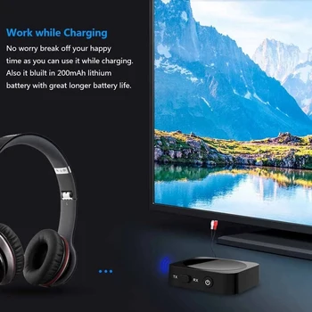 

2 in 1 Bluetooth Transmitter Receiver Bluetooth Audio Adapter 3.5mm AUX APT-X for TV Headphones Speaker
