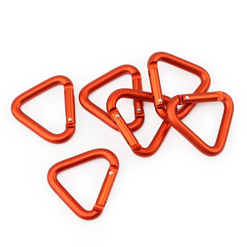 

2pcs/lot Outdoor Tools Orange Aluminum Triangle Mountaineering Buckle Bluetooth Audio Hook