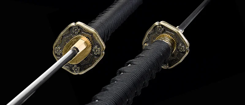 41Inches-Real Sword 1060 Высокоуглеродистая сталь полная острота Тан готовая к резке-японская катана-черный/золотой