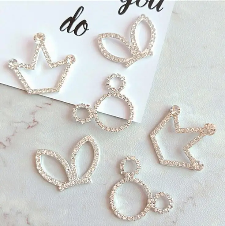 

10pcs Silver Plated Rhinestone Crystal Button Rhinestone Wedding Invitation Decoration DIY Alloy Clothes Accessories