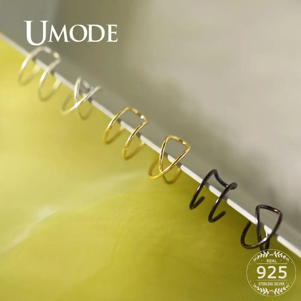 UMODE серебряные серьги в виде креста 925 серебряные серьги для женщин клипсы Кафф хорошее ювелирное изделие для женщин девушек подарки LE0545