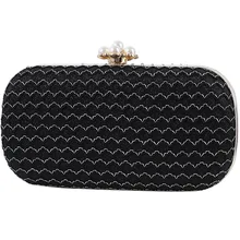 

Lady Purses and Handbags Envelope Evening Clutch with Pearl Cross-body Bags Classic Wedding Party Shoulder Bag for Women