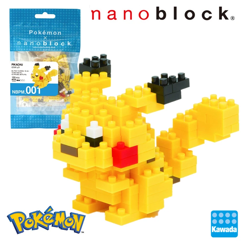 Nanoblock Покемон Пикачу NBPM-001 Kawada 130 шт. аниме мультфильм алмаз мини микро