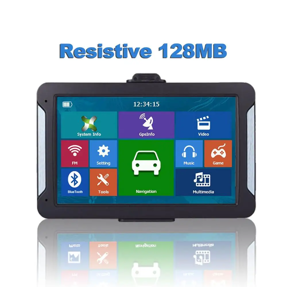Resistive 128MB 710L Ориана " HD 8G 256MB емкостный Автомобильный gps навигатор FM Bluetooth AVIN новейшая Европейская карта грузовик gps навигаторы - Размер экрана, дюймов: Resistive 128MB