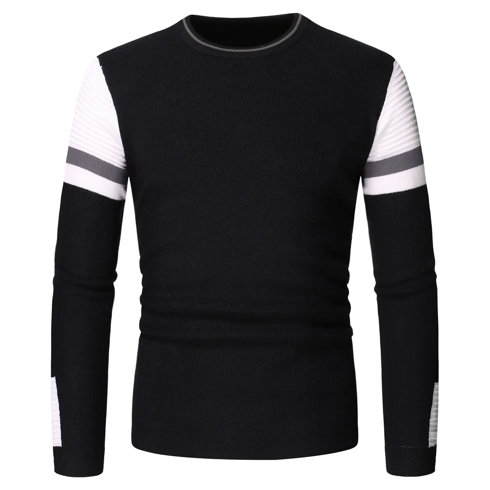 Men's Round Neck Sweater Knitted Pullover Color Block Sweater Pullover Top Autumn And Winter Fashion Warm Sweater Кардиган 2