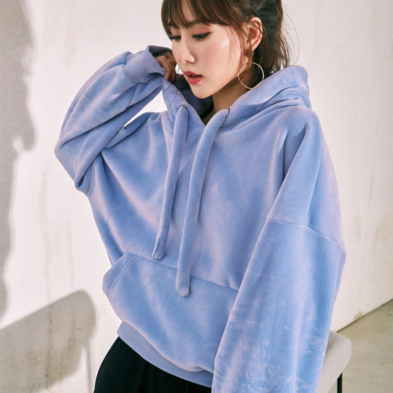  Autumn Velvet Hoodies Pullover Women's Sweatshirt Winter Warm Womens Fleece Sweatshirt Casual Sport