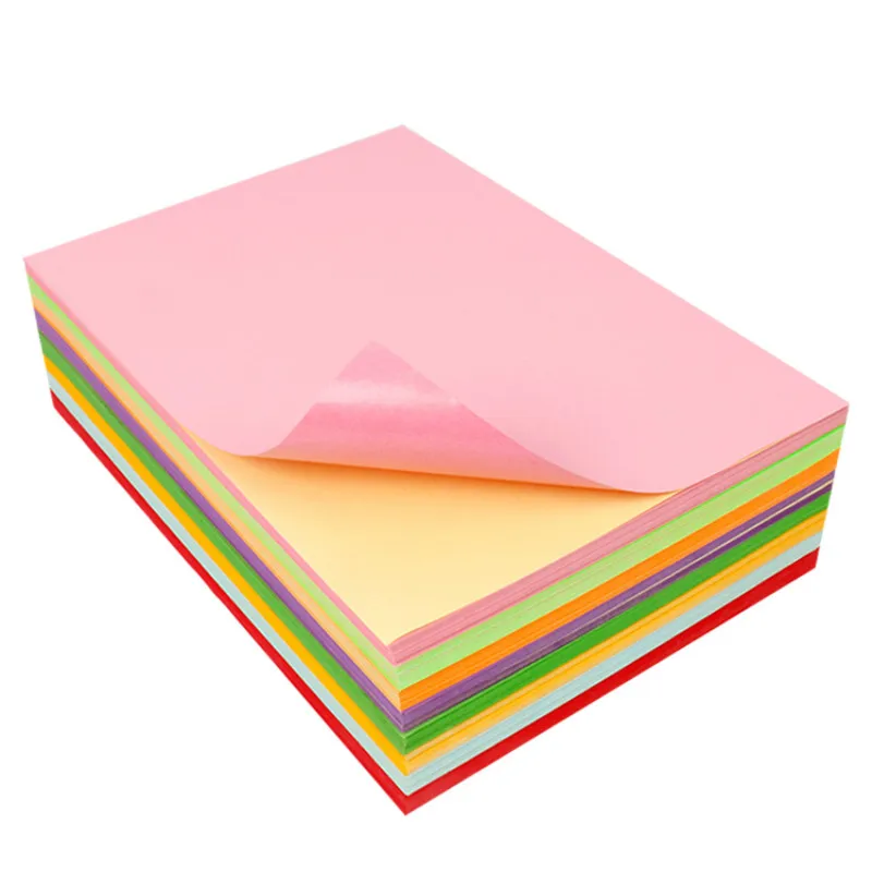 50 Sheets / Bag 80g A4 Cowhide Stickers Color Label Paper Laser Inkjet Printing Kindergarten Students Children Pattern DIY Paper