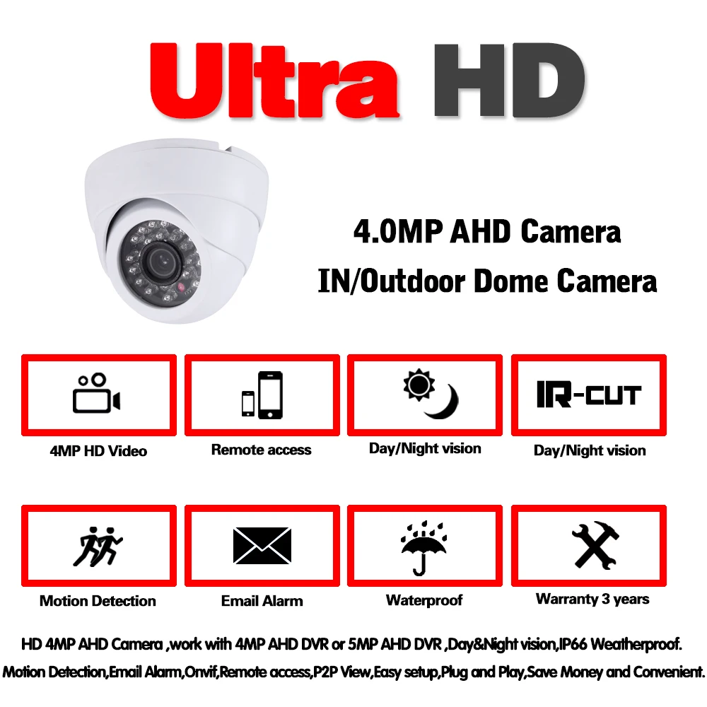 Купольная AHD камера NINIVISION 2560 МП HD 1440 * 4 МП|cam cam|cam cctvcam hd |