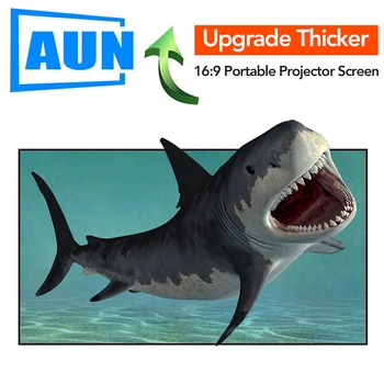 

AUN Upgrade Thicker Projector Screen, Optional 100/120/133 inch 16:9,Portable Washable Screen for home theater