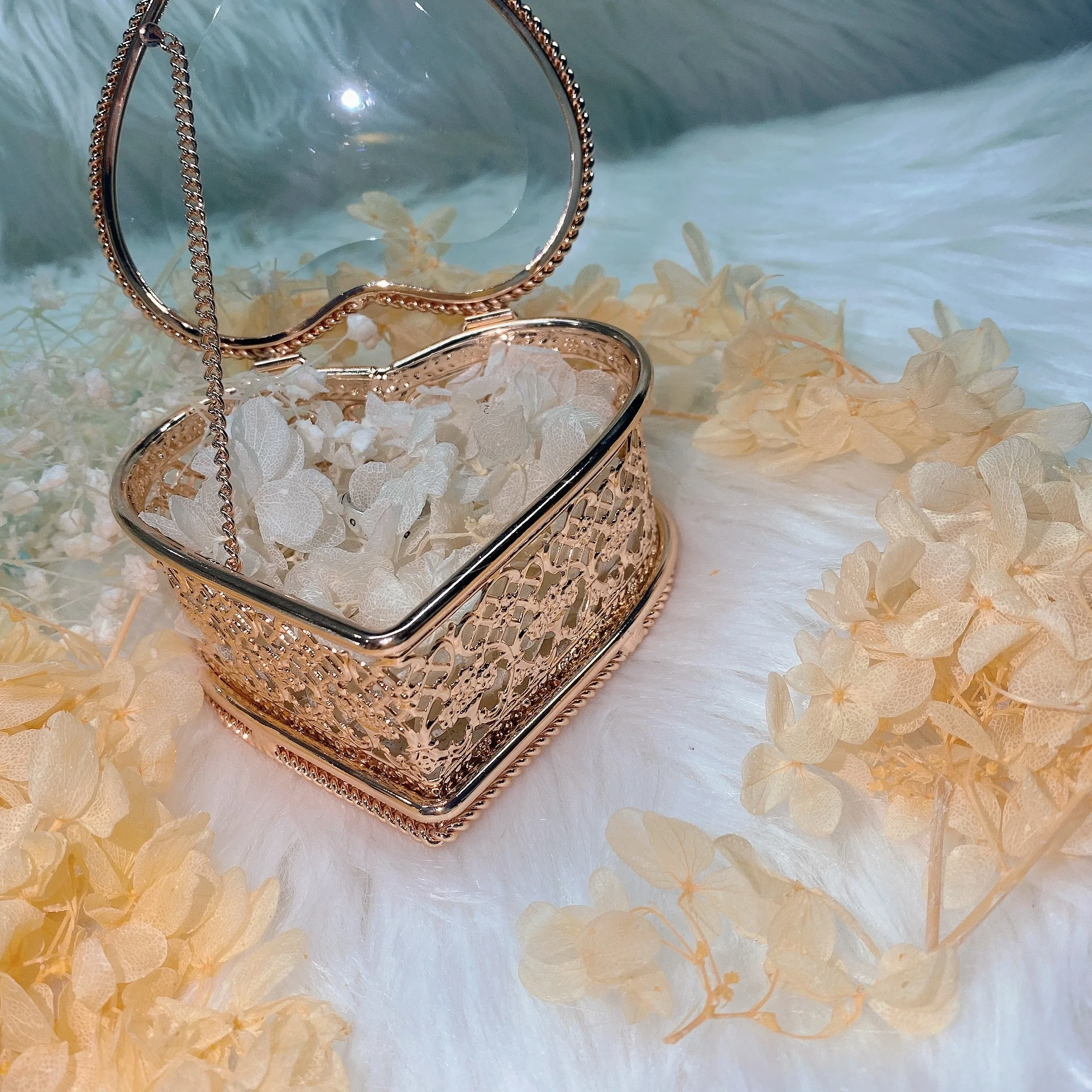 Custom Clear Glass Jewelry Box Valentine'S Gift Ring Box Necklace Storage Bride Party Wedding Decoration Personalized Gifts