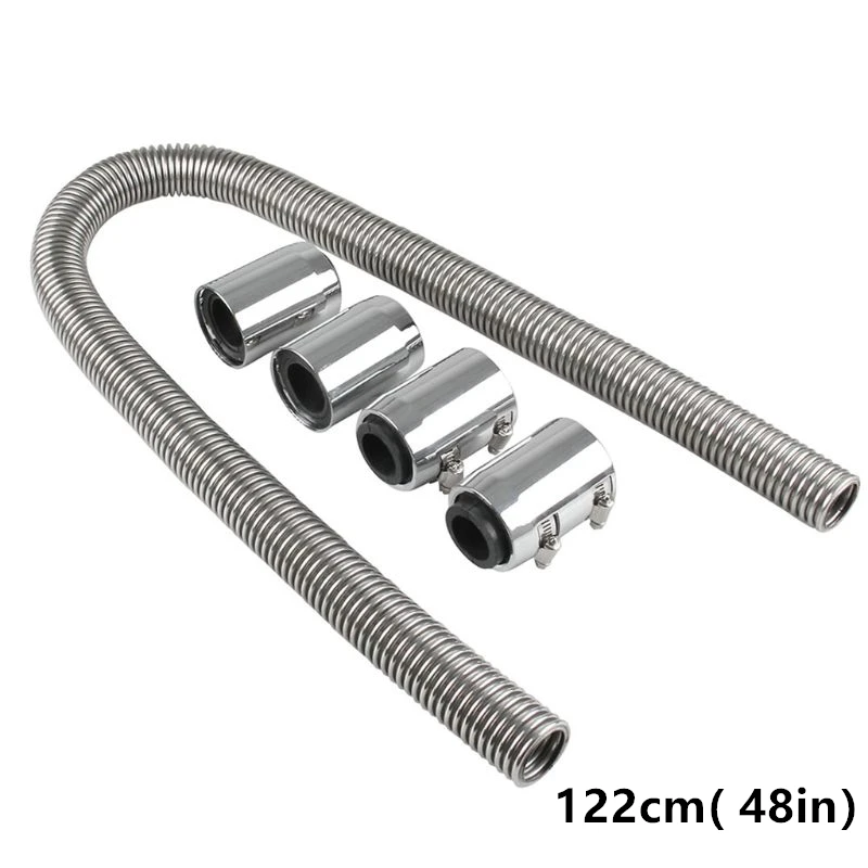 

48in Universal Flexible Upper/Lower Car Radiator Hose Kit and Stainless Steel with Chrome-Plated Cap