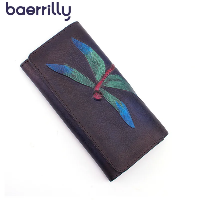 National Style Women Wallets With Phone Case Coin Purse Leather Female Long Clutch Bags Genuine Leather Women Wallet Card Holder