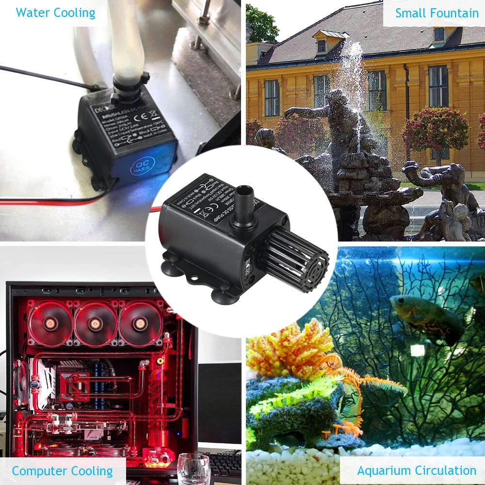 12V DC безщеточный Водяной насос 280L/ч проточный водонагреватель напорная система циркуляционный насос для дома и сада аквариум аксессуары