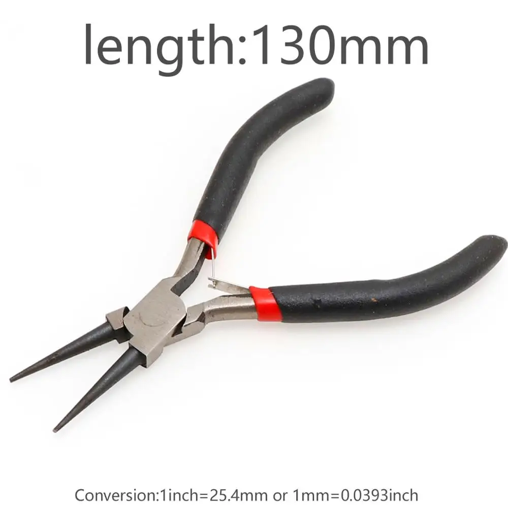 Black 1pc Jewellery Making Round Nose End Cutting Jewelry Pliers Tools DIY Equipment Pliers Fit Handcraft Beadwork Repair - Color: 1