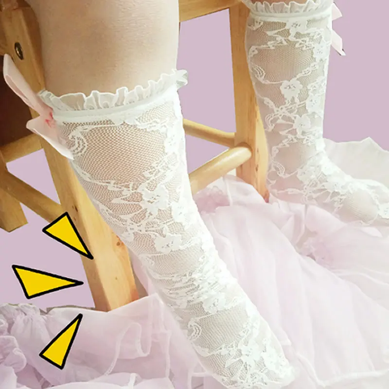 On Sale Girl Socks Princess Summer Children's Mesh Baby Fashion Knee Tube Lace New-Style aVjb6JzZA